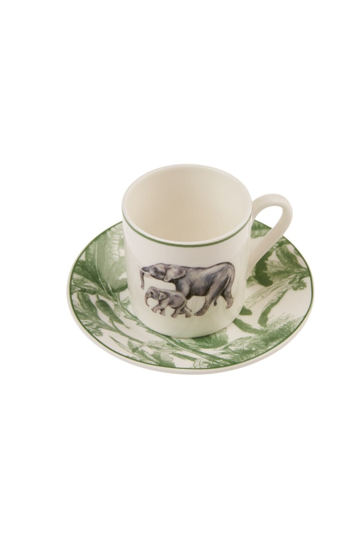 Espresso Cups Saucer Animals (Set of 6 x Cup and Saucer)