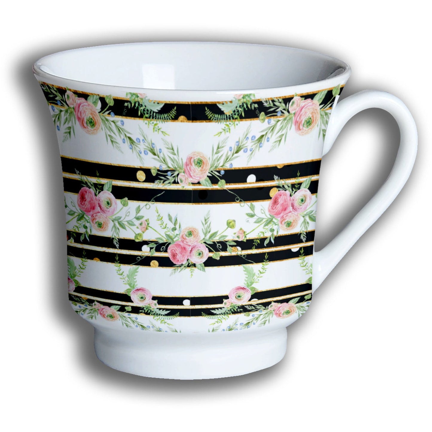 Kaffee Tassen Unterteller 12er Set Rosa Rosen