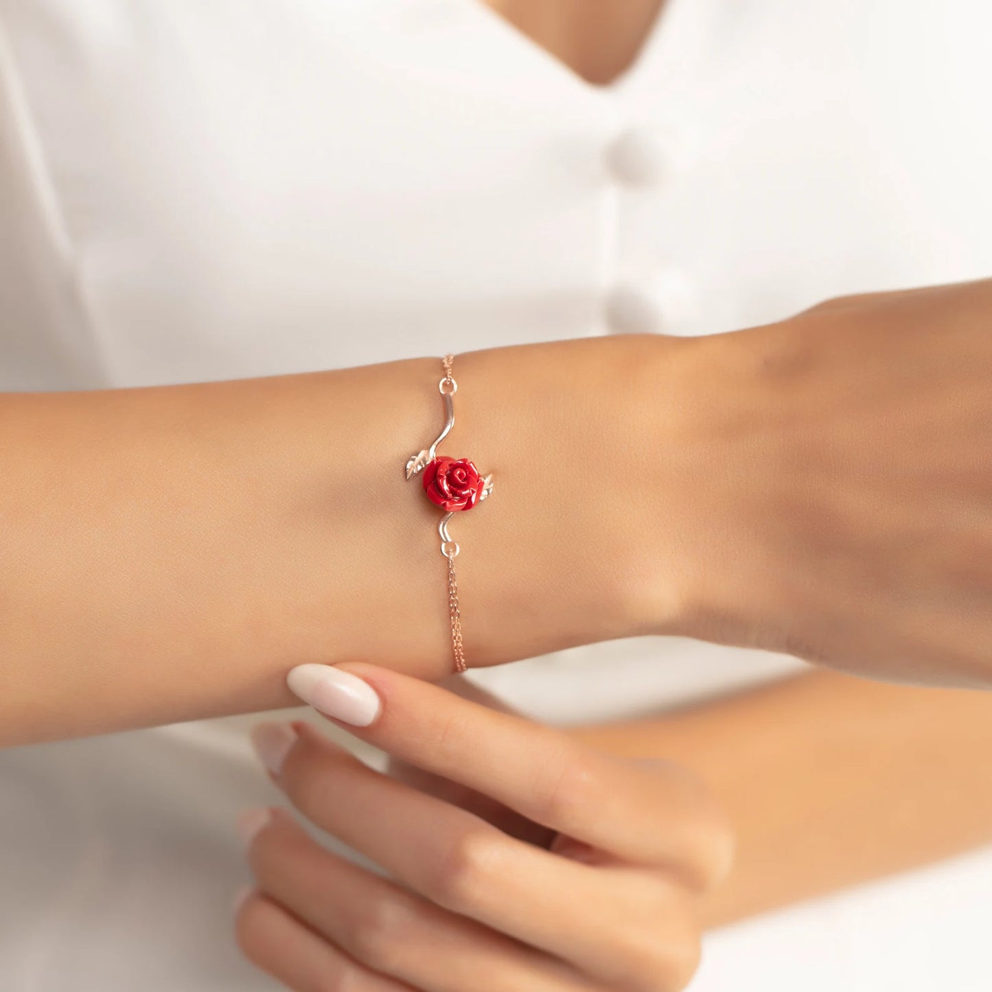 Rote Rose Zirkonia Armband