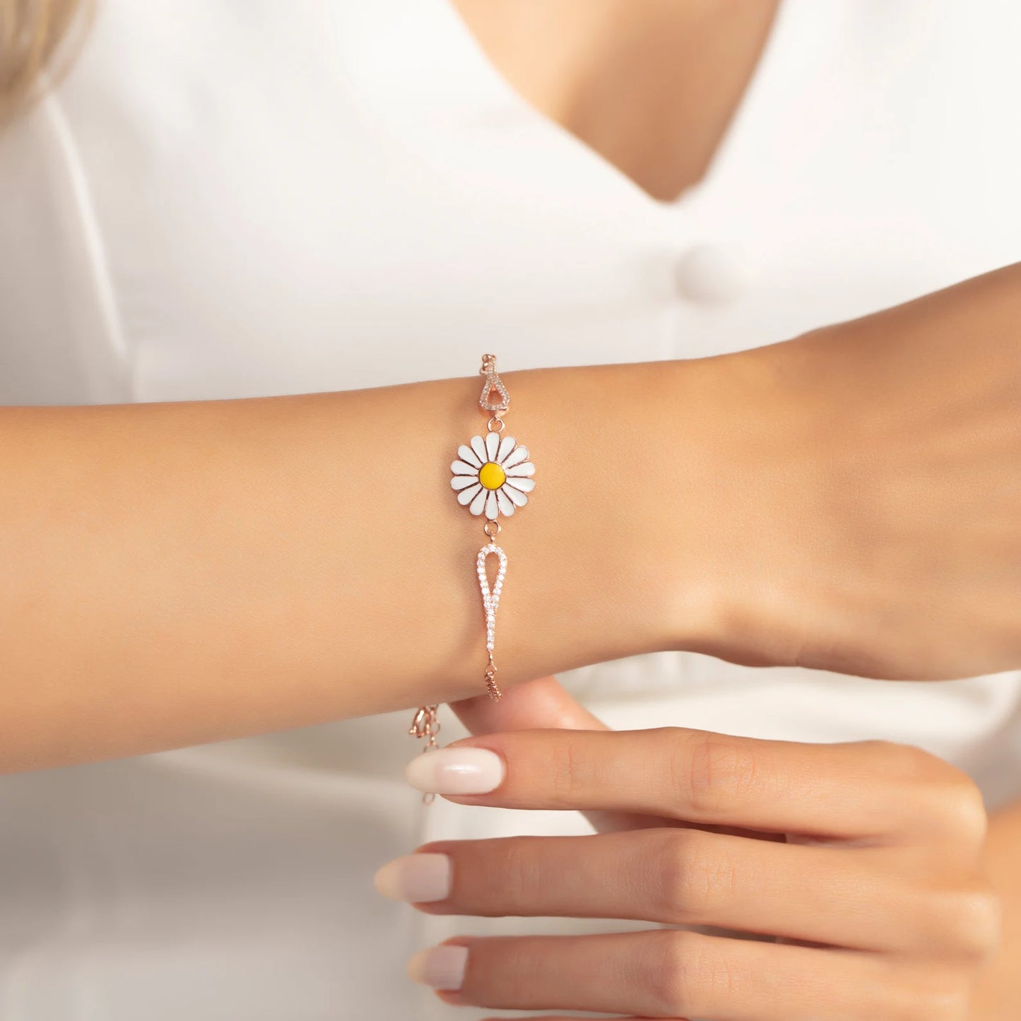 Gänseblümchen Zirkonia Armband