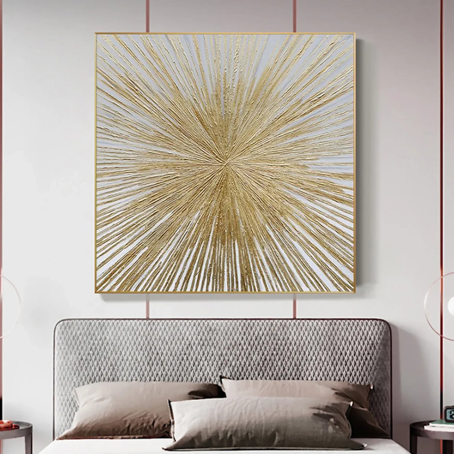 The Golden Sun Canva Kunst Handmade Gold Glittering