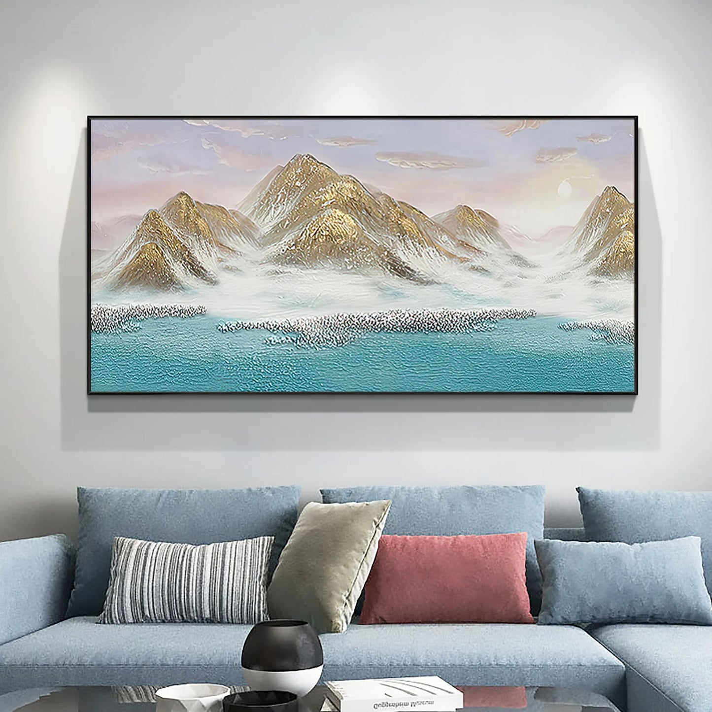 Sea and mountains oil painting handmade