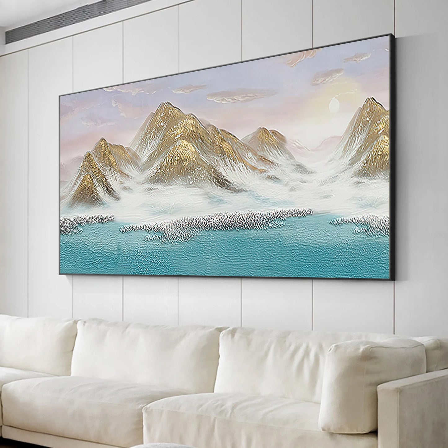 Sea and mountains oil painting handmade