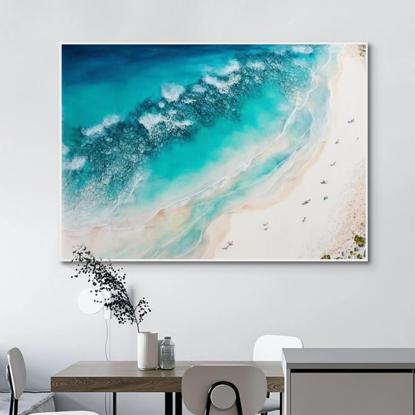 Blue Ocean Oil Painting Handmade