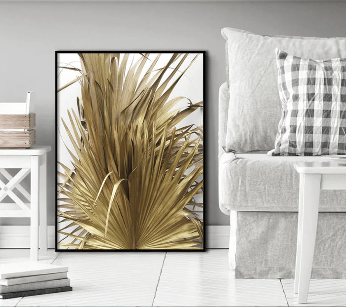 Golden Leaf Stretched Canvas