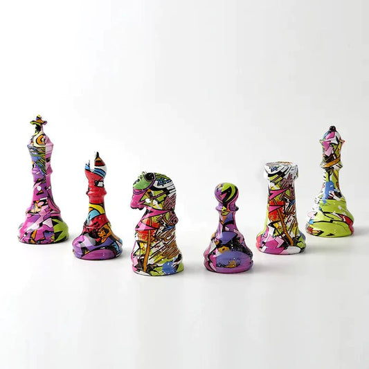 Chessmen graffiti sculpture