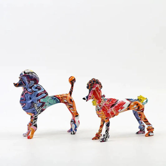 Dog poodle graffiti sculpture