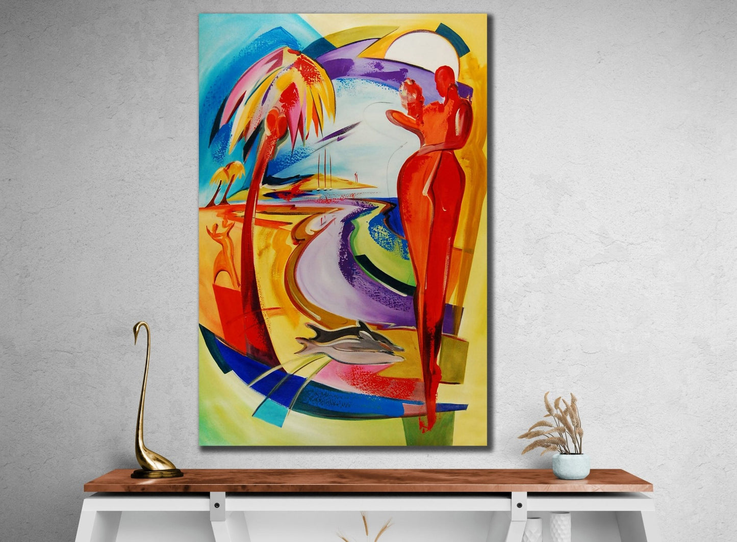 Pair / Dolphins Abstract Canvas