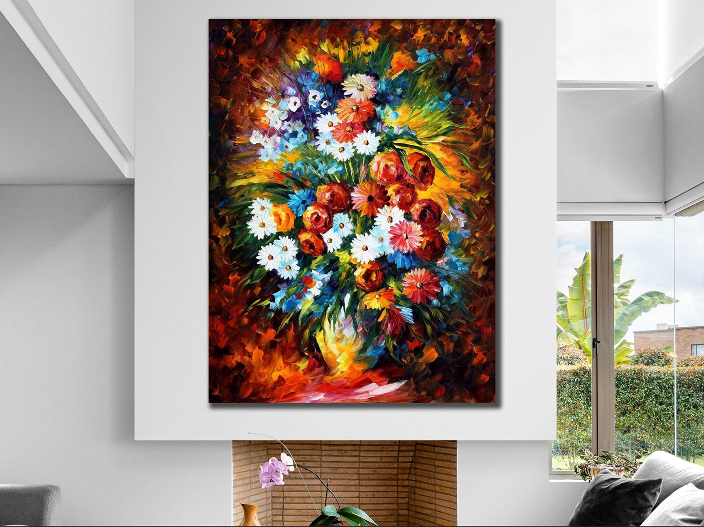 Lots of colorful flowers canvas