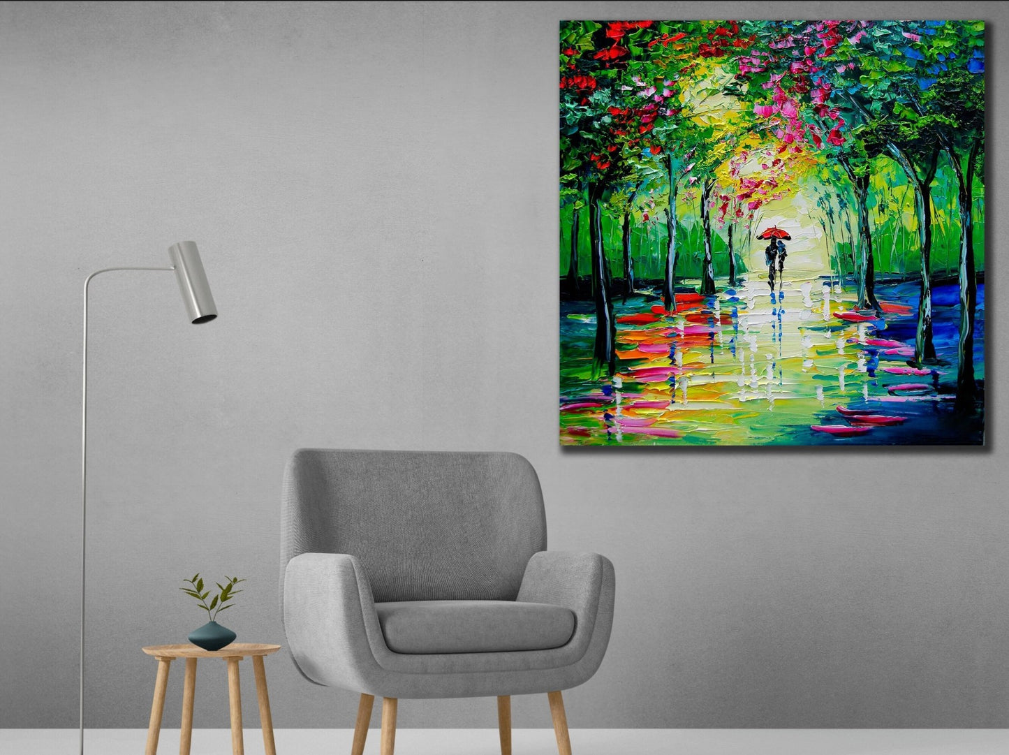 Couple in avenue canvas