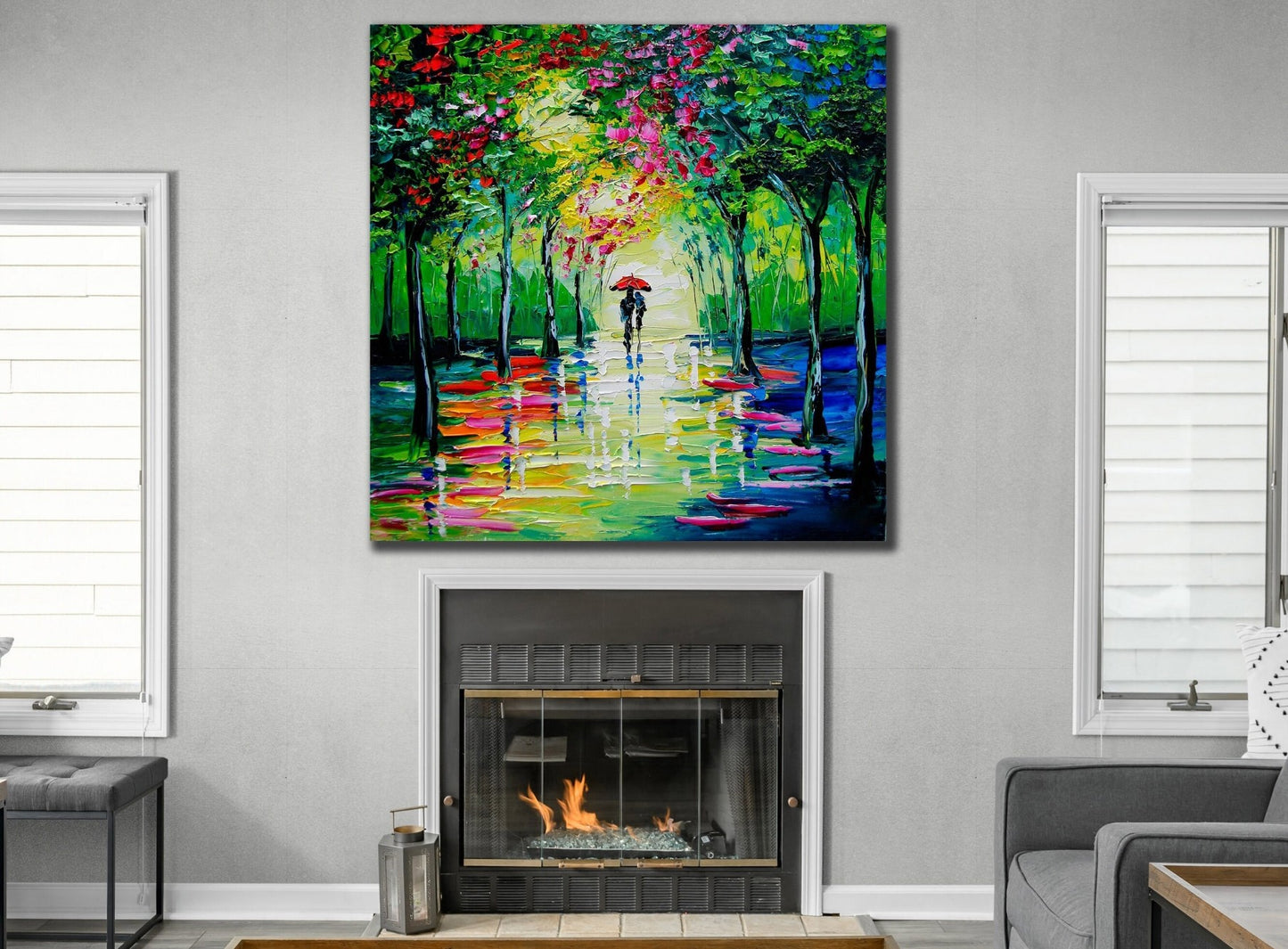 Couple in avenue canvas