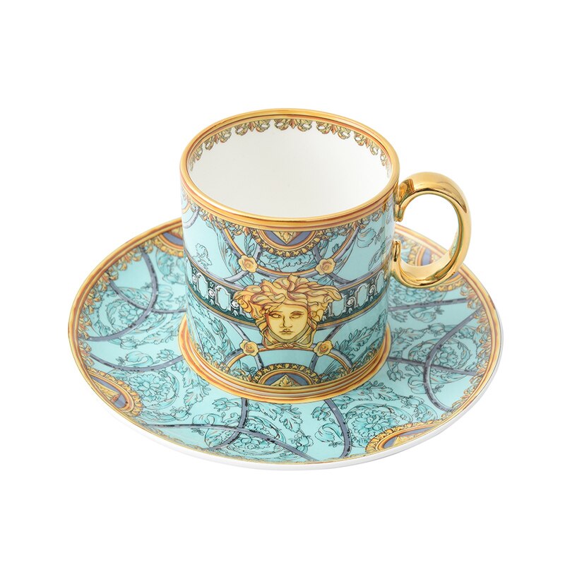 Espresso cup saucer set gold