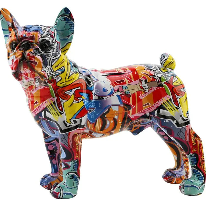 Französische Bulldogge Graffiti-Skulptur