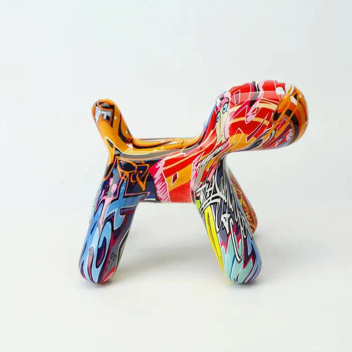 Balloon puppy design graffiti sculpture