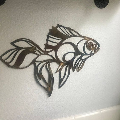 Goldfisch Metall Wandkunst