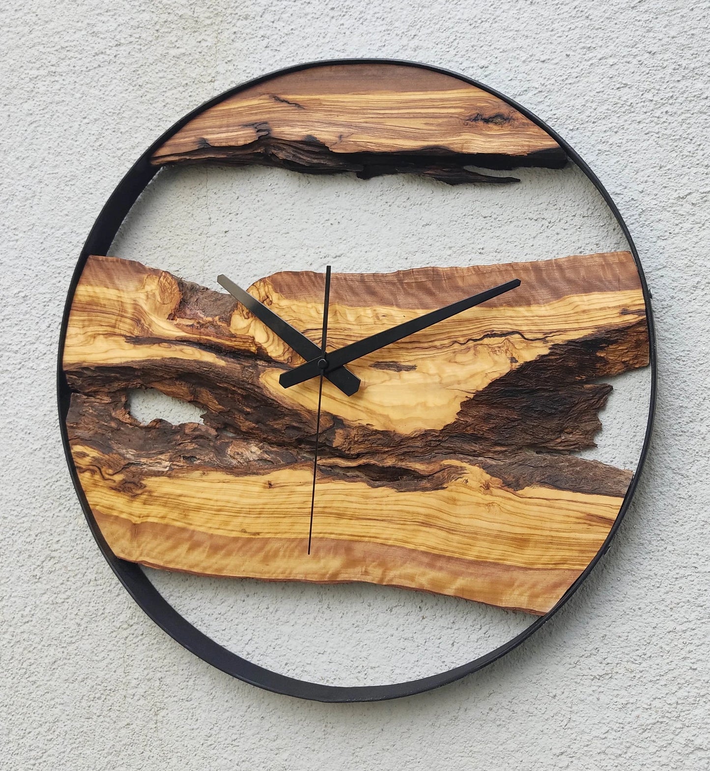 Olive tree wood clock