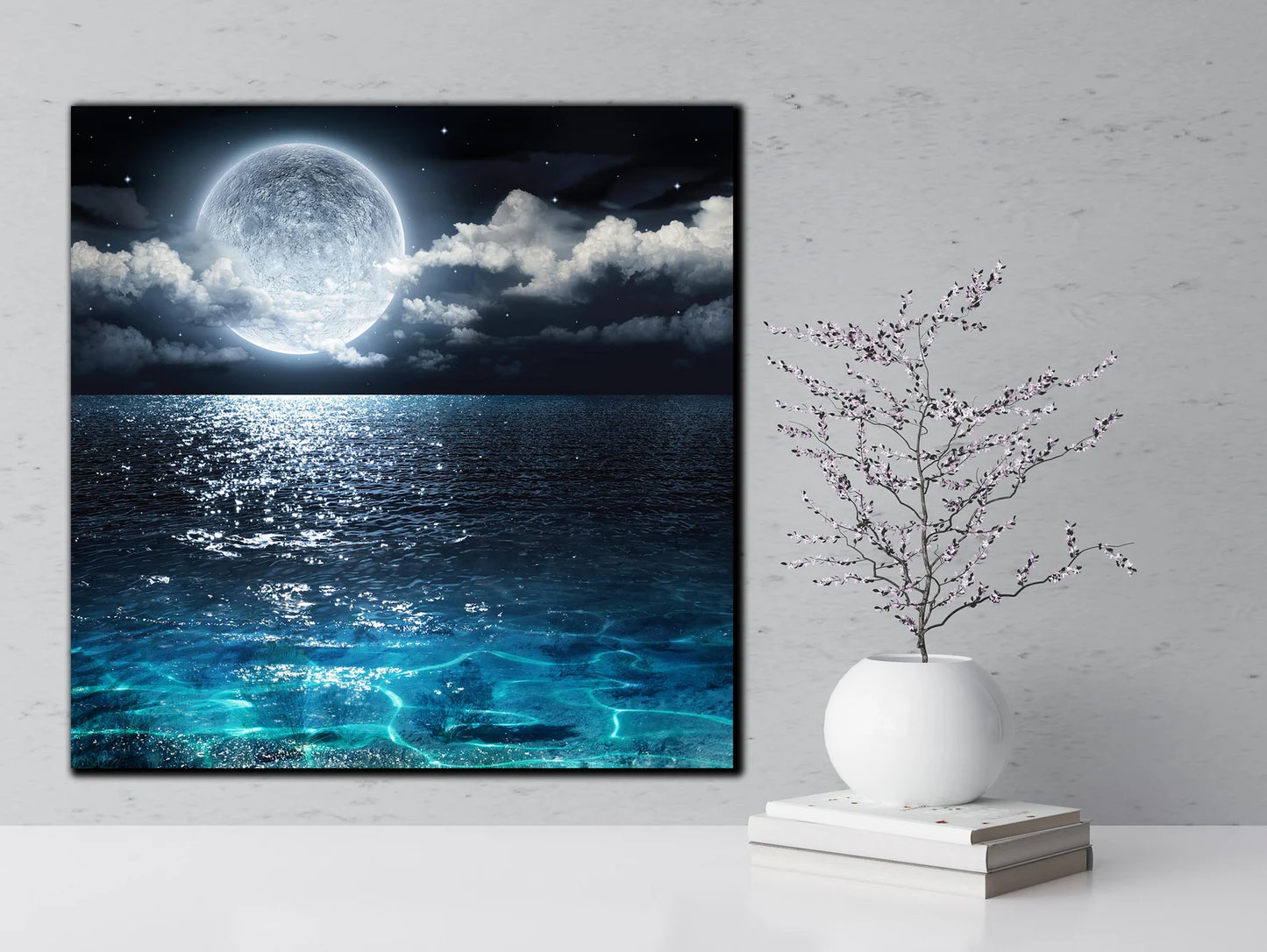 Moon and Sea canvas