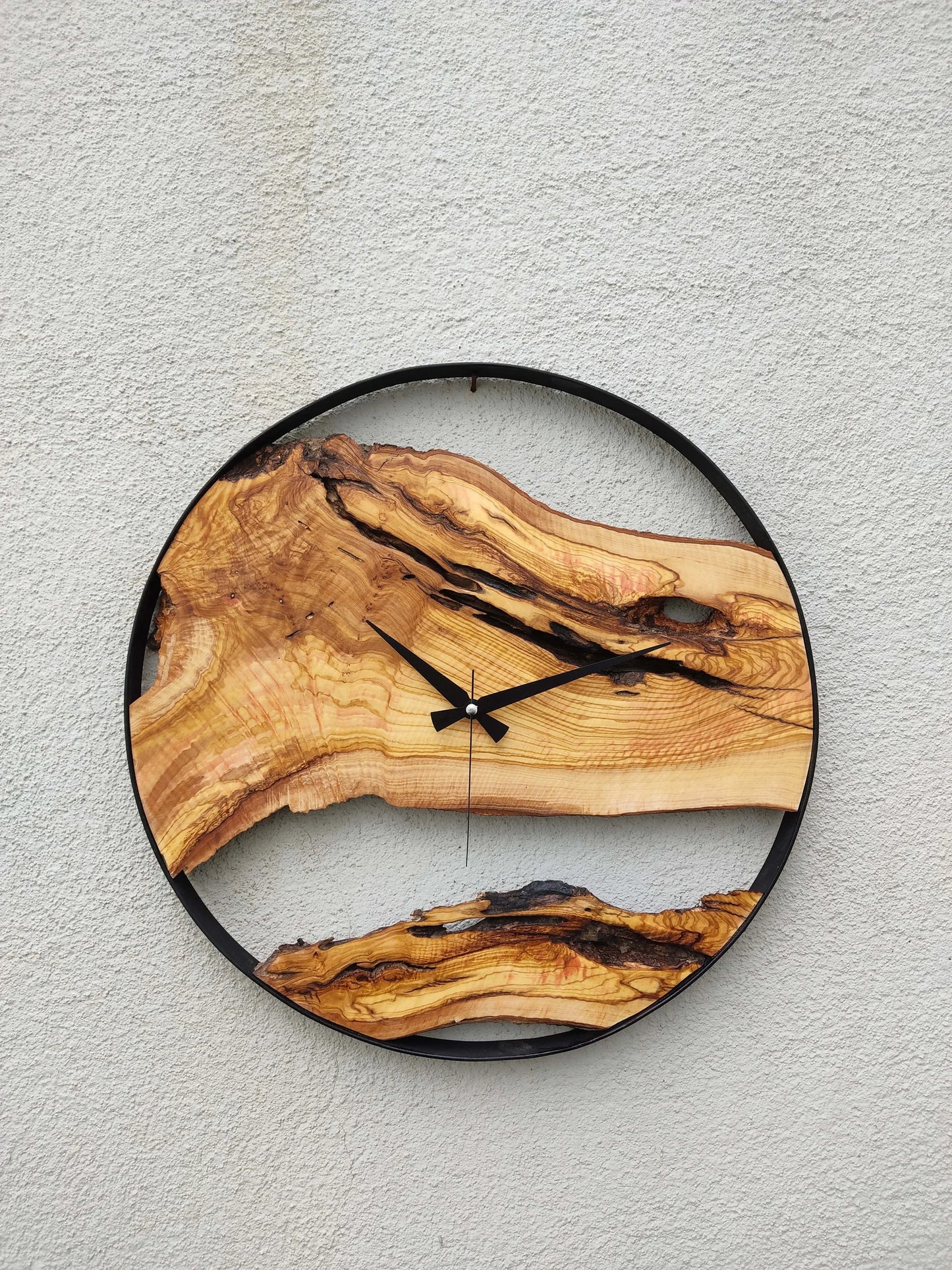 Olive tree wood clock