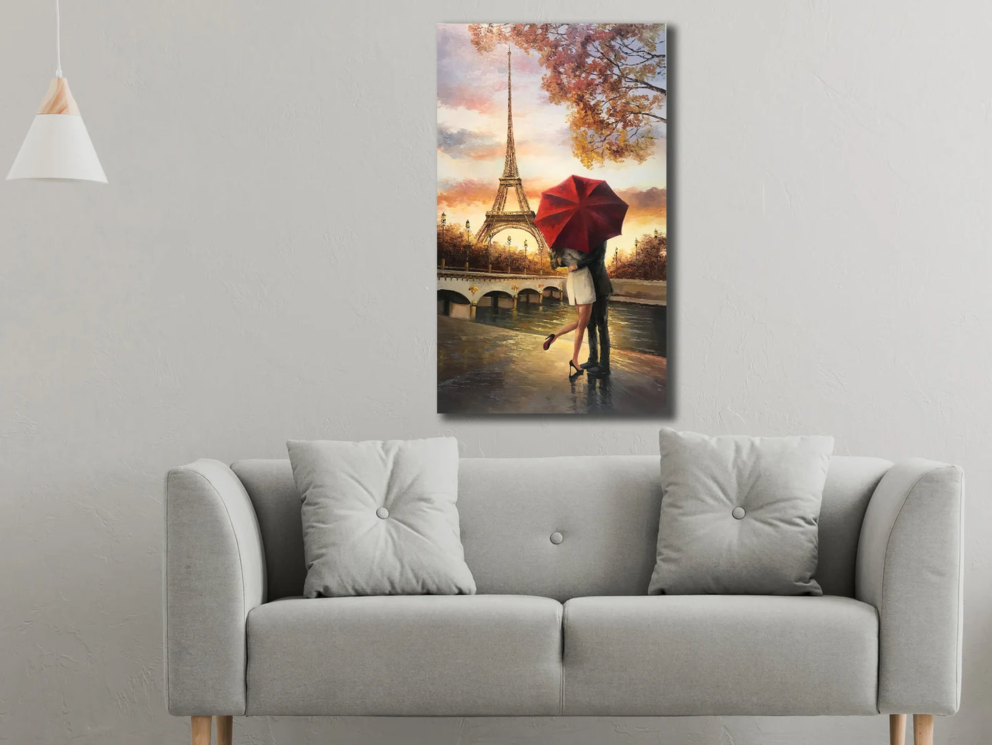 Couple romantic Paris canvas