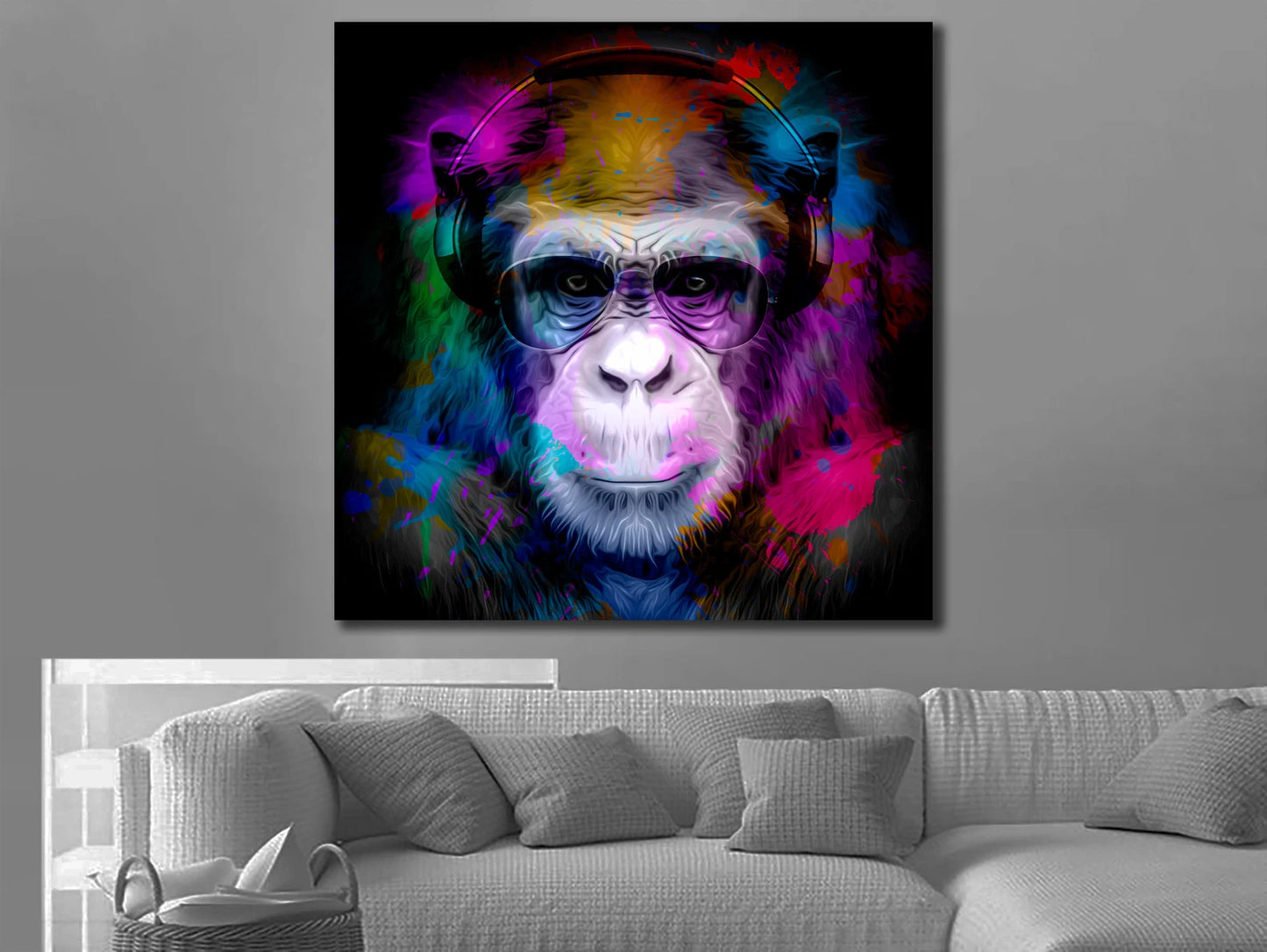 Colorful monkey canvas