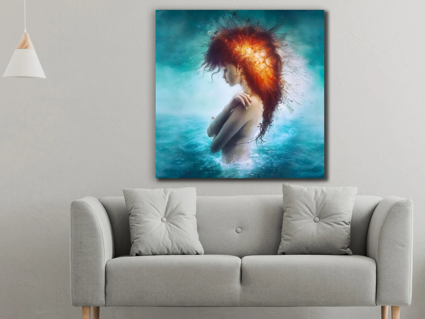 The Woman In The Water Canvas