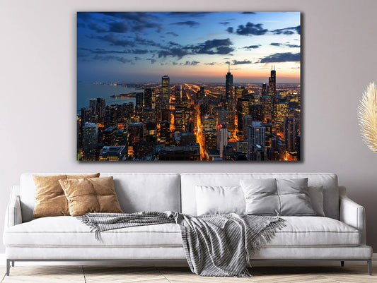 Chicago by Night canvas