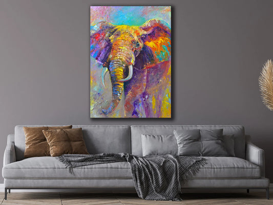 Elefant mit Farben Leinwand