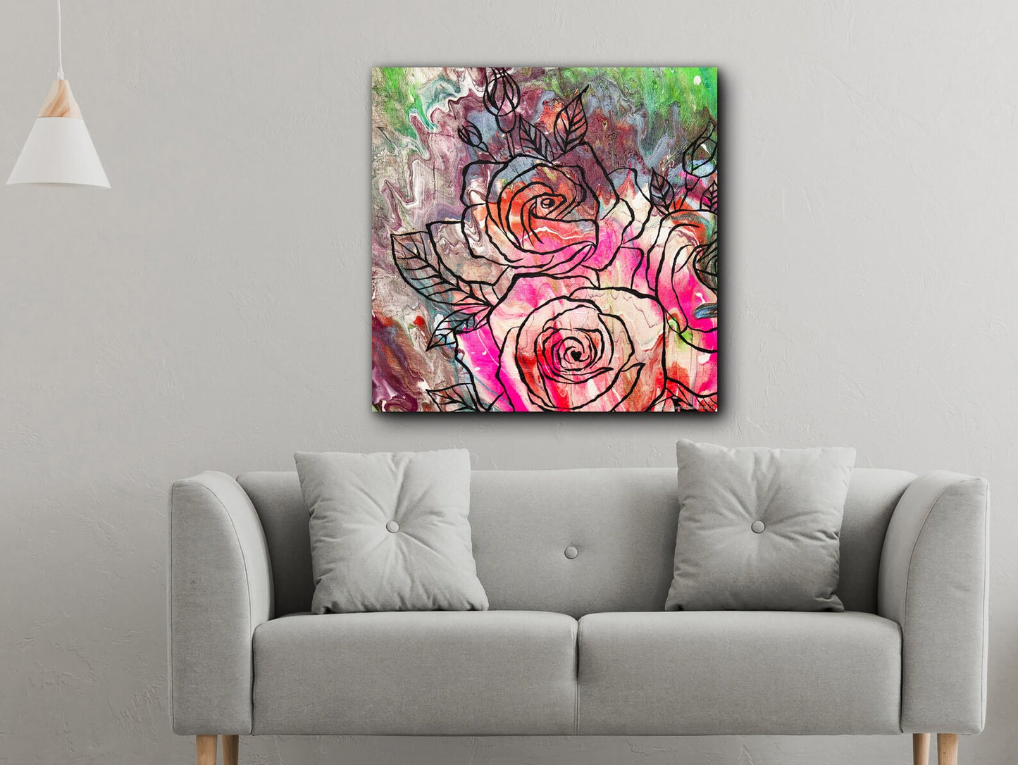 Colorful roses canvas