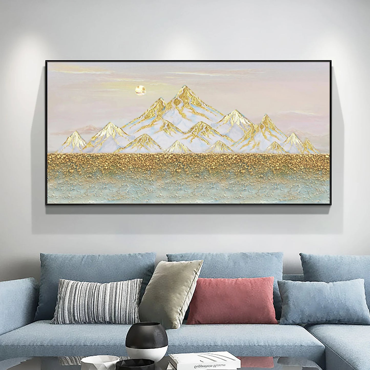 The Golden Mountains Oil Painting Handmade