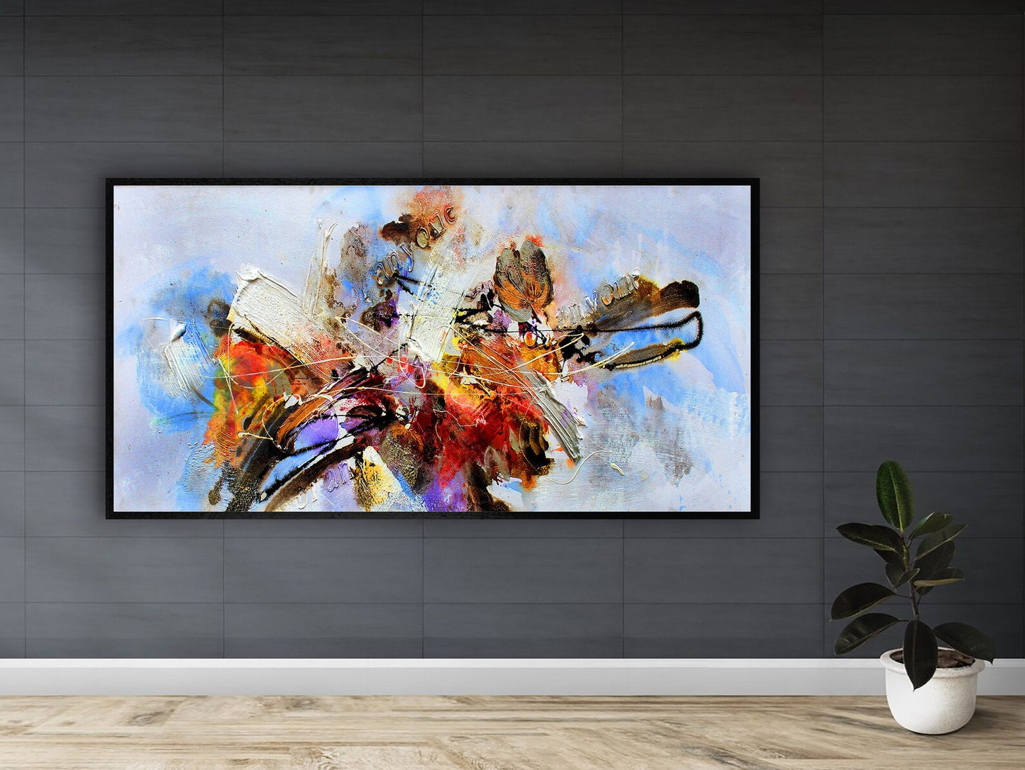 Dancing Abstract Canva Art with Frame