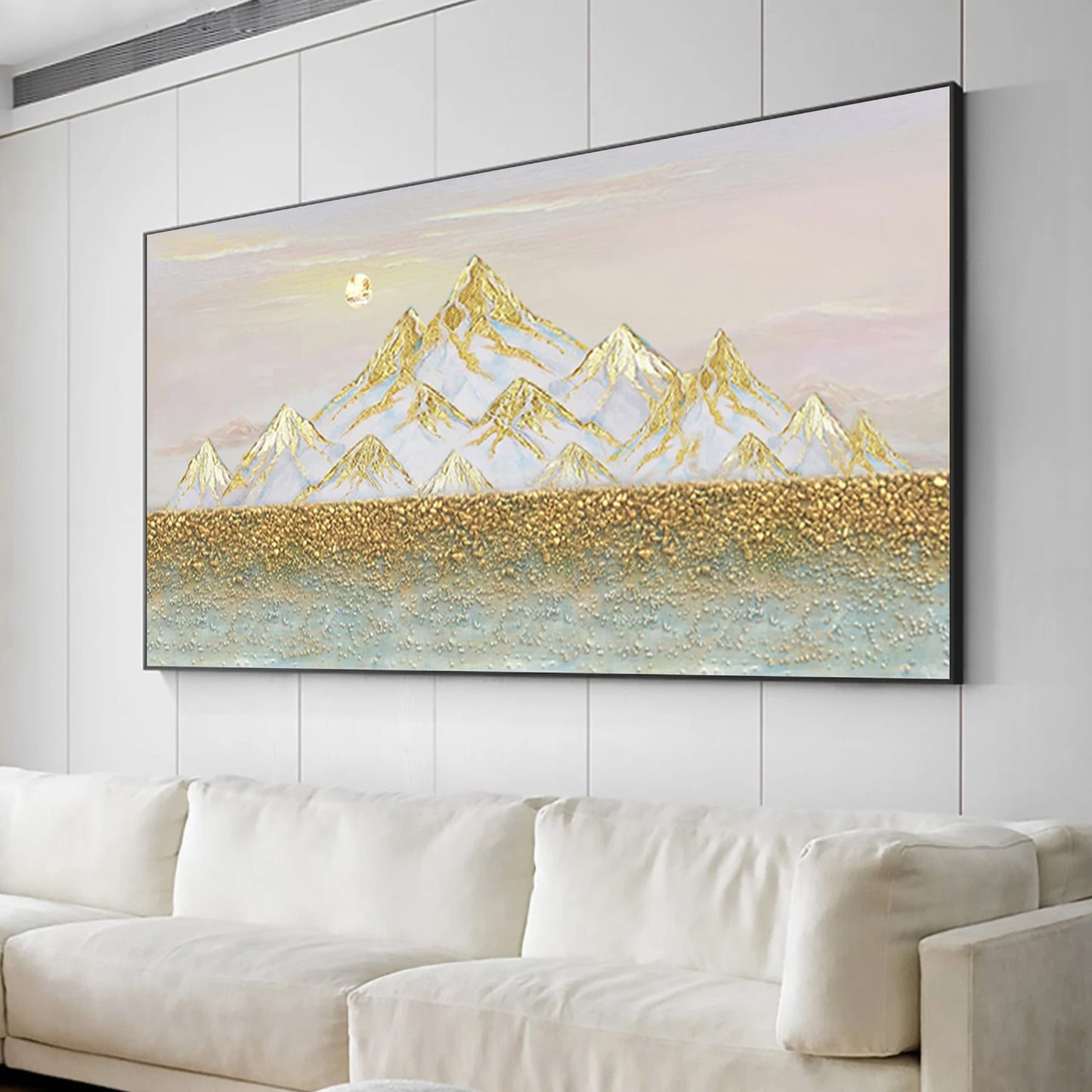 The Golden Mountains Oil Painting Handmade