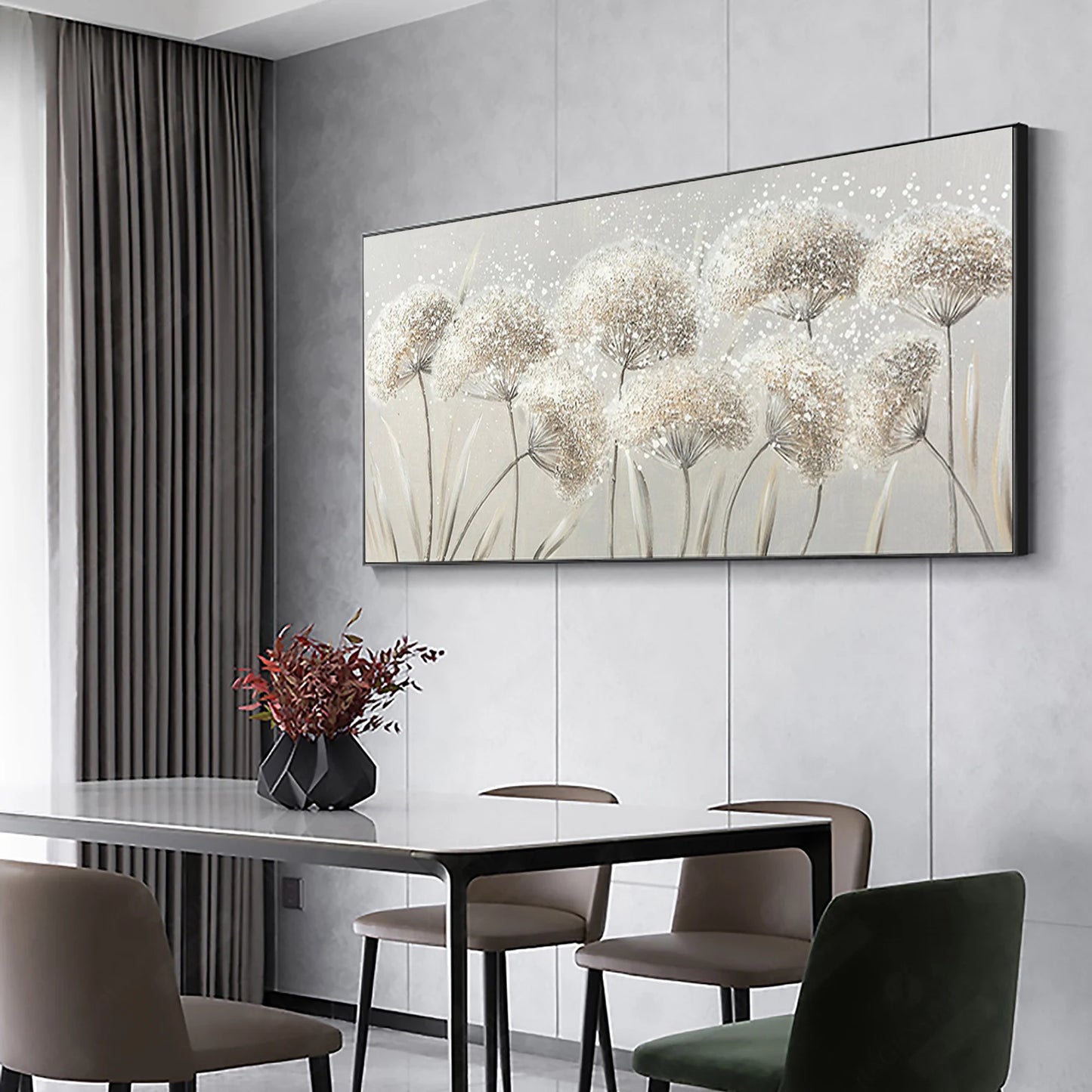 HAND DRAWN Dandelion Oil Painting