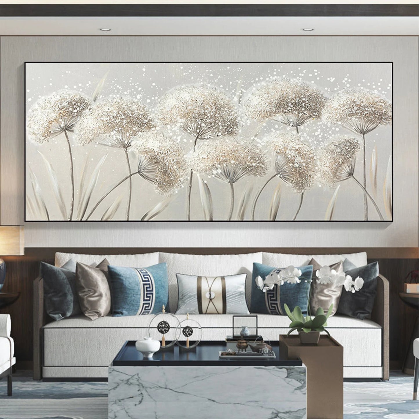 HAND DRAWN Dandelion Oil Painting