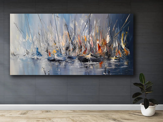 Ships at sea canvas