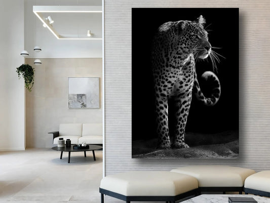 Leopard in Black Canvas