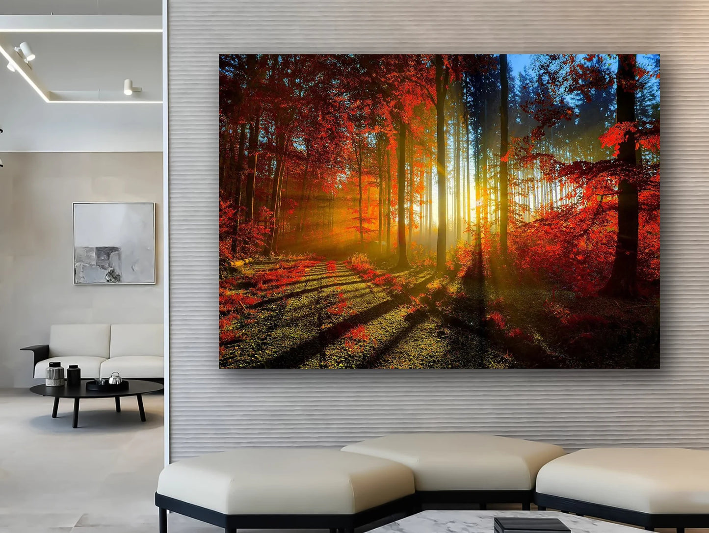 The Red Forest Canvas Art with Frame