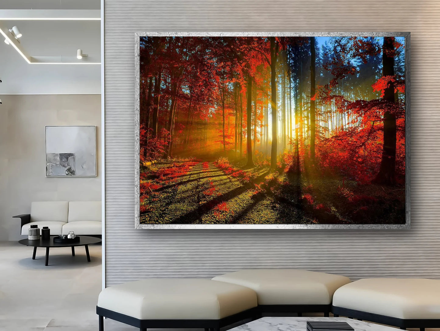 The Red Forest Canvas Art with Frame